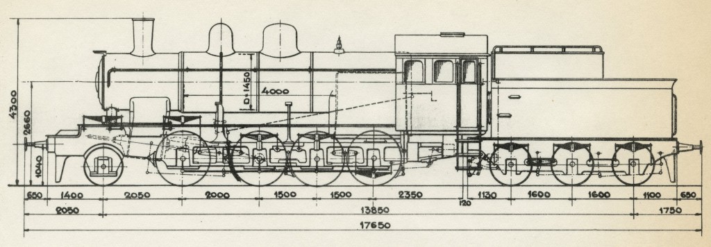 A drawing of the train engine E2.